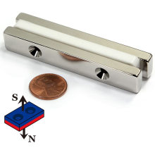 Strong power NdFeB Magnet Block Rectangular Countersunk  Neodymium Magnets with Screw Holes